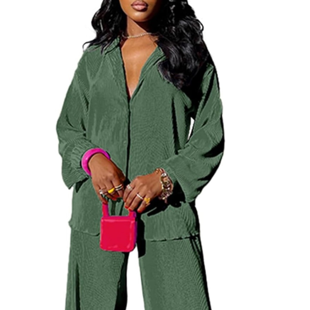 Plisse Two-piece Set